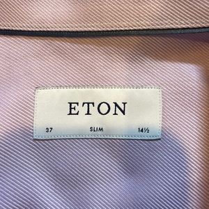 Eton Men's Slim-Fit Lavender Cotton Twill Button-up Dress Shirt Size 14.5 / 37
